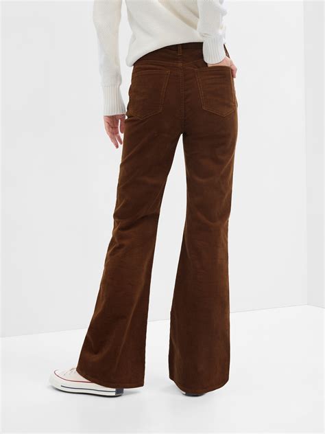 old brown beige horizontal striped slight flare pants gucci corduroy|corduroy slim pants.